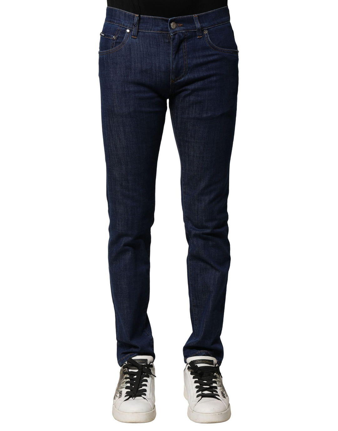 Dolce &amp; Gabbana Blue Cotton Stretch Skinny Men Denim Jeans