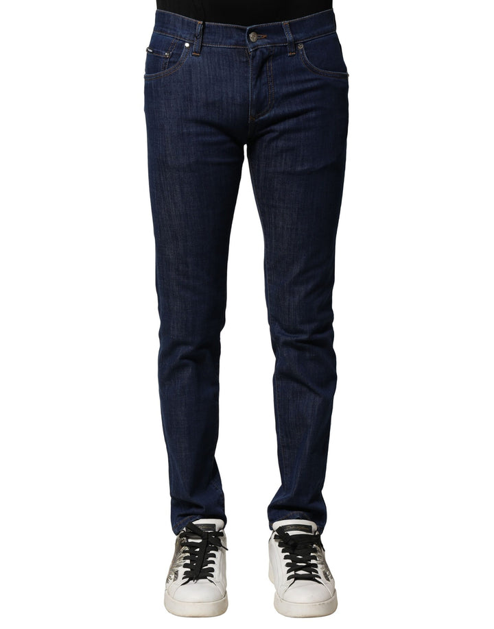 Dolce &amp; Gabbana Blue Cotton Stretch Skinny Men Denim Jeans