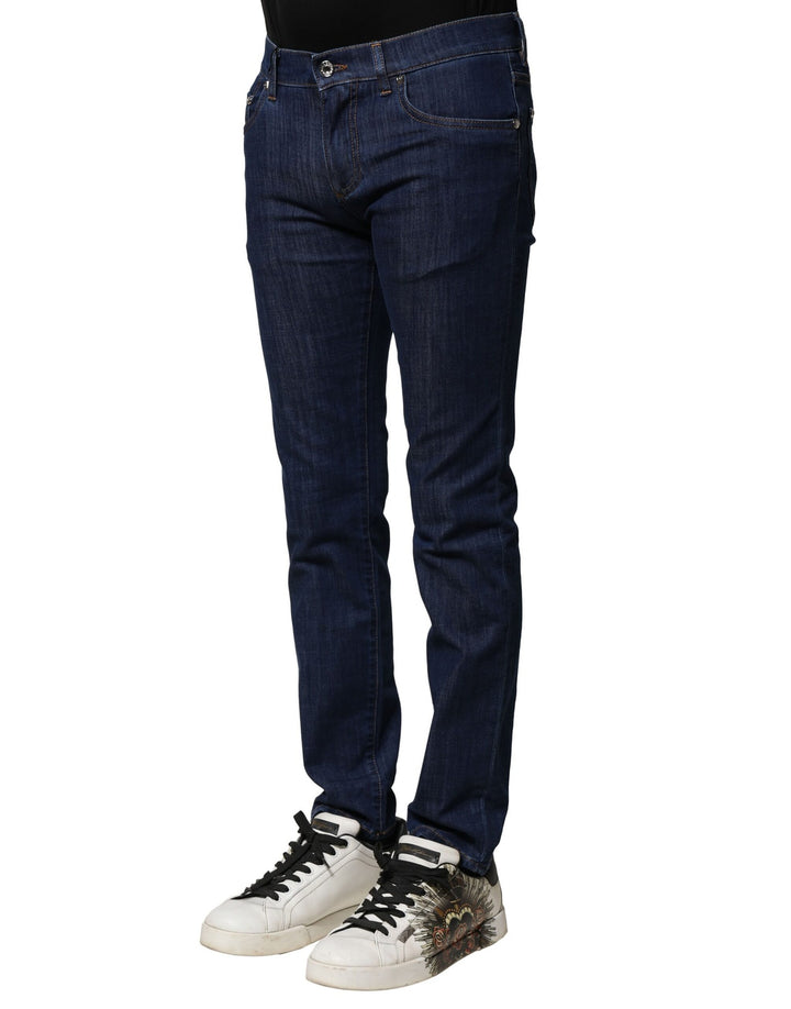 Dolce &amp; Gabbana Blue Cotton Stretch Skinny Men Denim Jeans