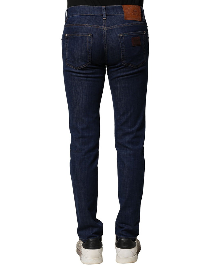 Dolce &amp; Gabbana Blue Cotton Stretch Skinny Men Denim Jeans