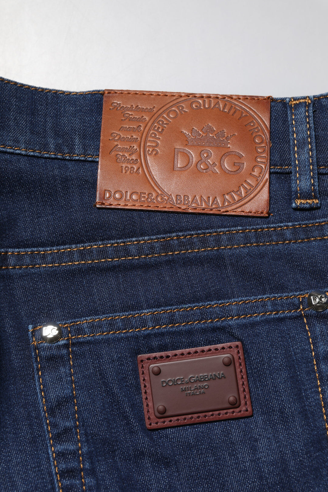Dolce &amp; Gabbana Blue Cotton Stretch Skinny Men Denim Jeans