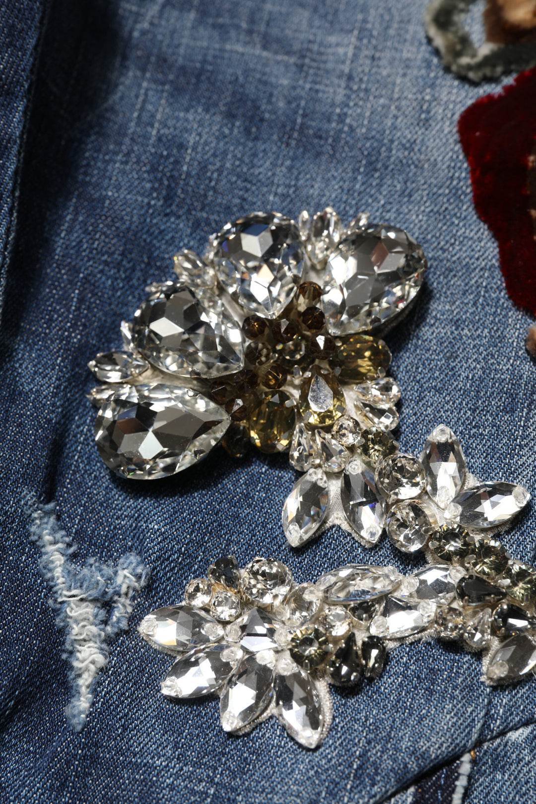 Dolce &amp; Gabbana Blue Cotton Rhinestone Embellish Denim Jeans
