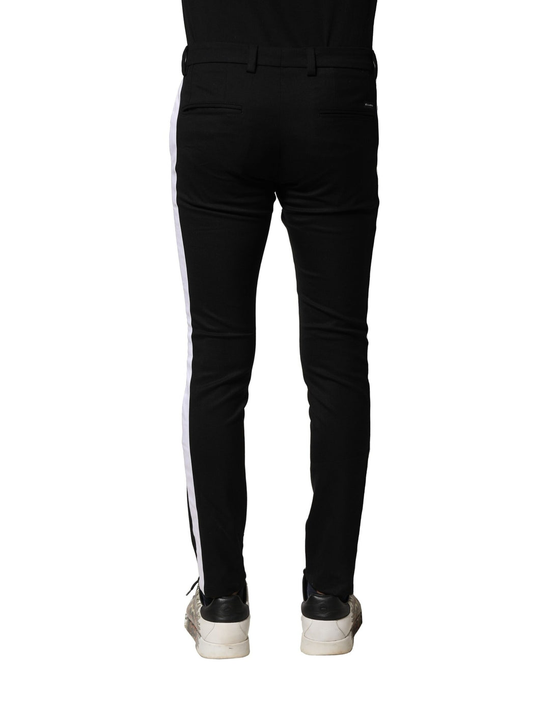 Dolce &amp; Gabbana Black Wool Men Skinny Mid Waist Pants
