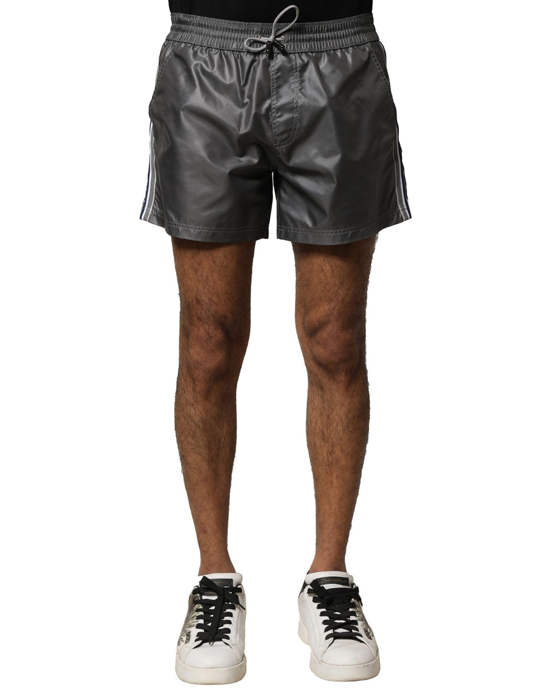 Dolce &amp; Gabbana Gray Polyester Mid Waist Casual Bermuda Shorts