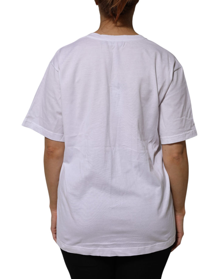 Dolce &amp; Gabbana White Cotton Short Sleeves V-neck T-shirt
