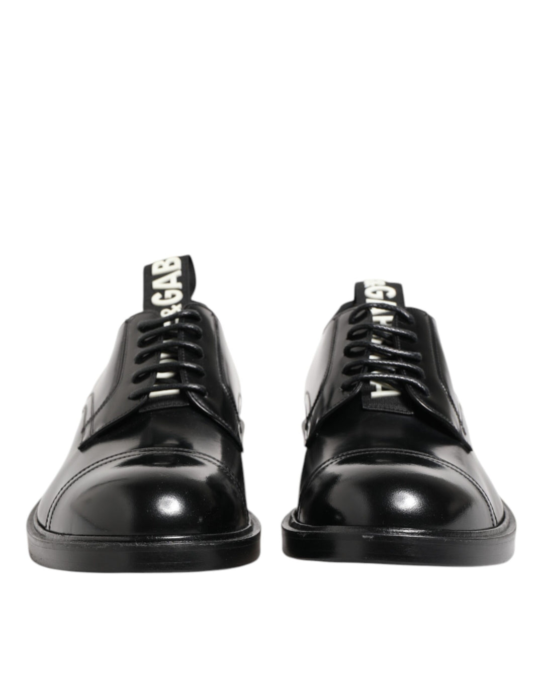 Dolce &amp; Gabbana Black Leather Dress Lace Up Men Formal Shoes