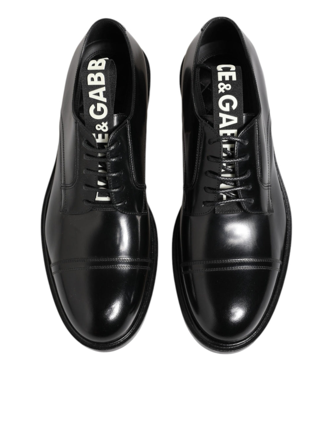 Dolce &amp; Gabbana Black Leather Dress Lace Up Men Formal Shoes