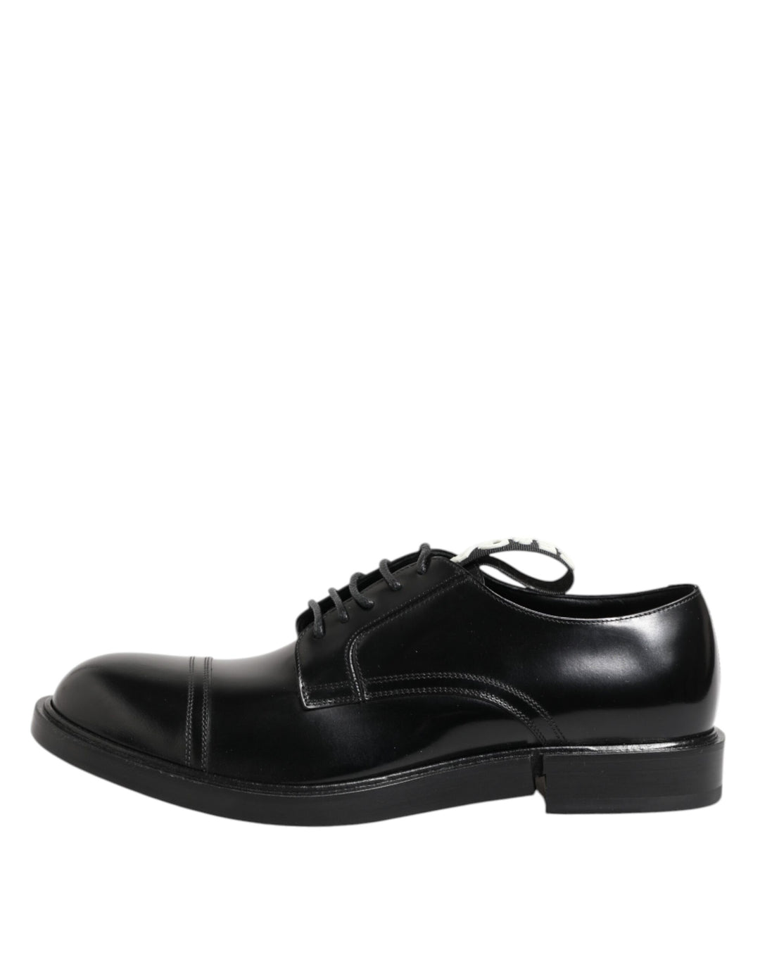 Dolce &amp; Gabbana Black Leather Dress Lace Up Men Formal Shoes