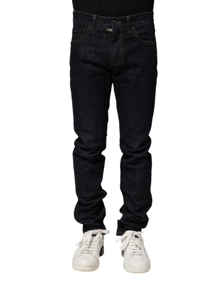Dolce &amp; Gabbana Black Cotton Skinny Denim Men Jeans