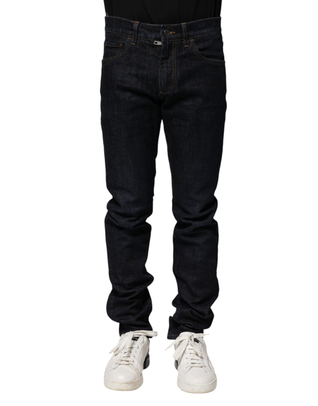 Dolce &amp; Gabbana Black Cotton Skinny Denim Men Jeans