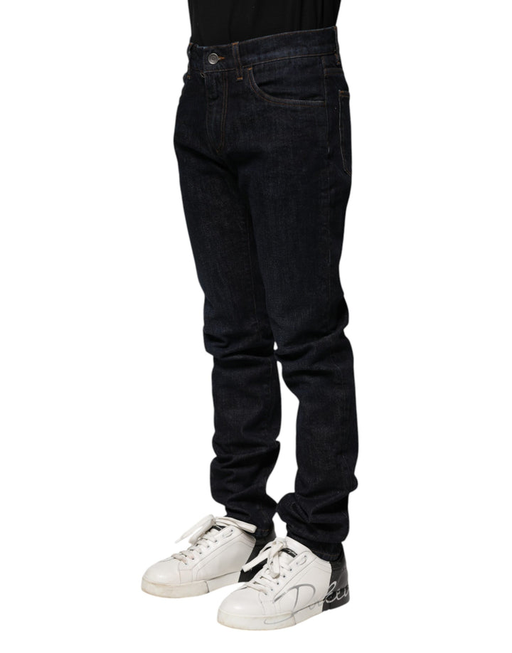 Dolce &amp; Gabbana Black Cotton Skinny Denim Men Jeans