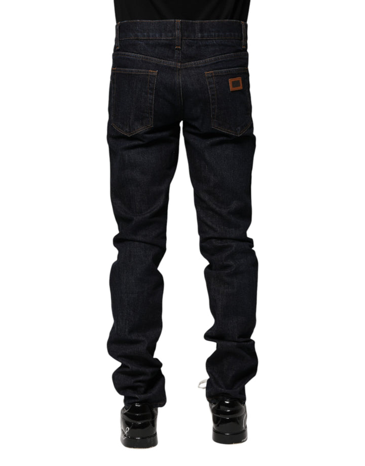 Dolce &amp; Gabbana Black Cotton Skinny Denim Men Jeans
