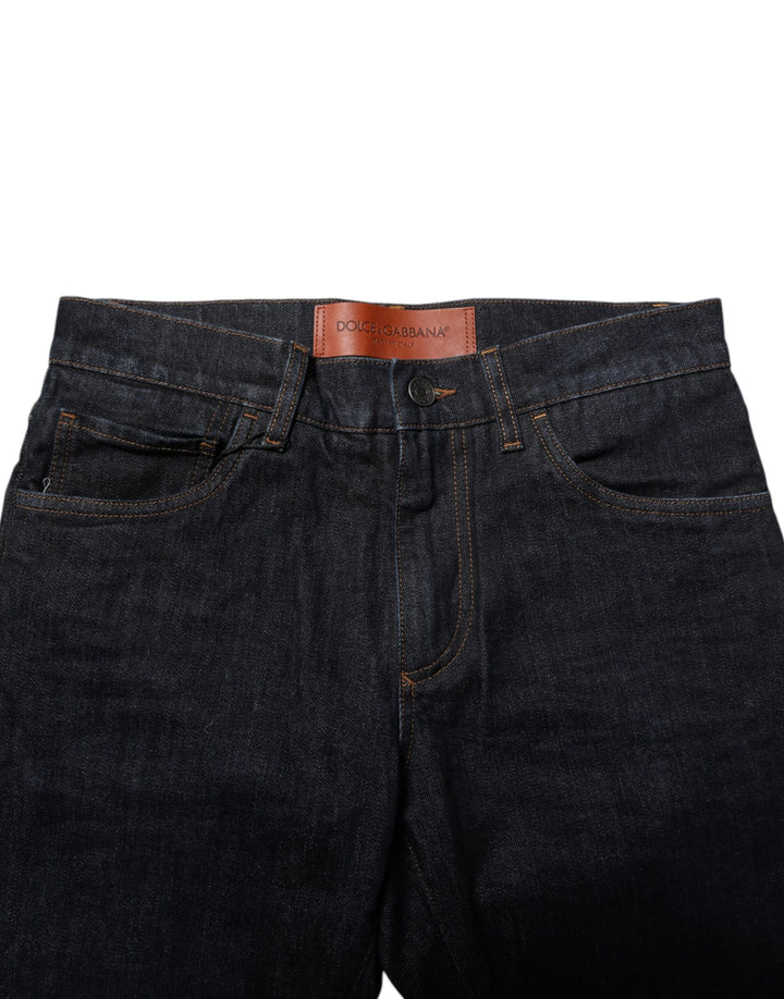 Dolce &amp; Gabbana Black Cotton Skinny Denim Men Jeans
