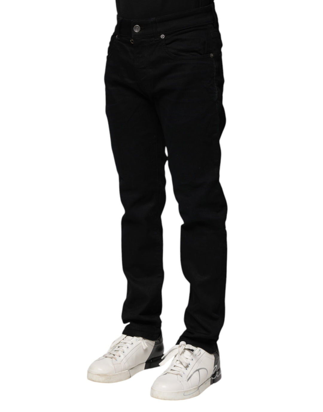Dolce &amp; Gabbana Black Cotton Skinny Denim Jeans
