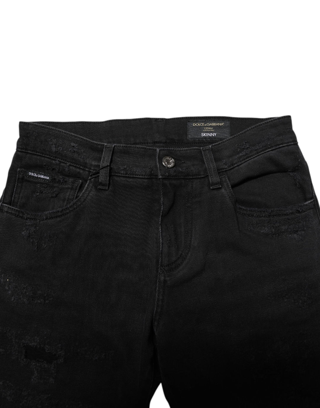 Dolce &amp; Gabbana Black Cotton Skinny Men Denim Jeans