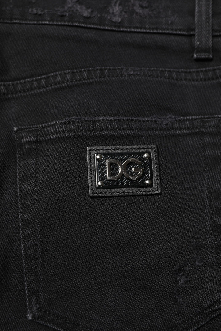 Dolce &amp; Gabbana Black Cotton Skinny Men Denim Jeans
