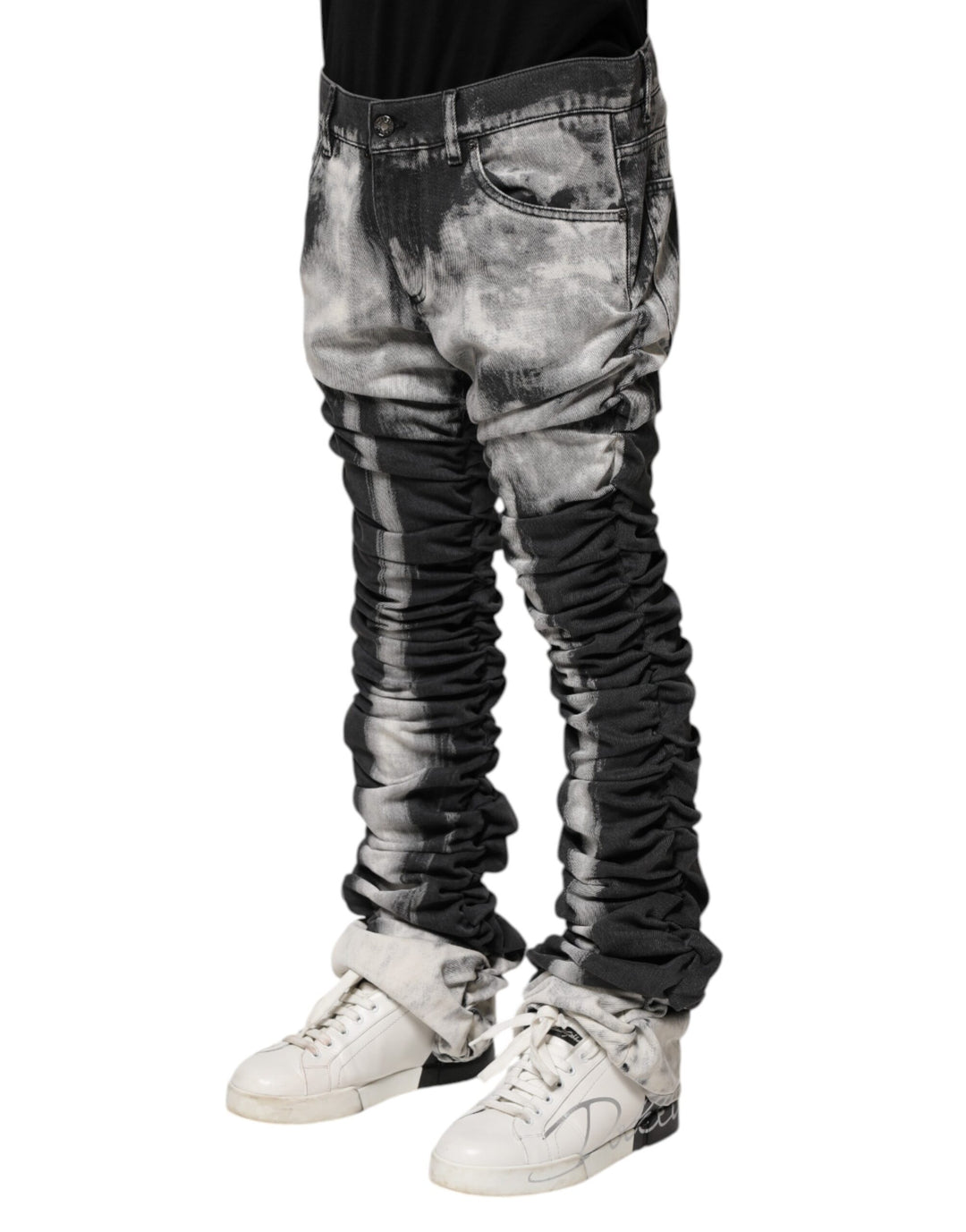 Dolce &amp; Gabbana Black Tie Dye Straight Denim Jeans