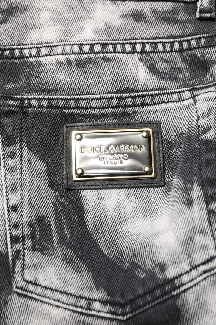 Dolce &amp; Gabbana Black Tie Dye Straight Denim Jeans