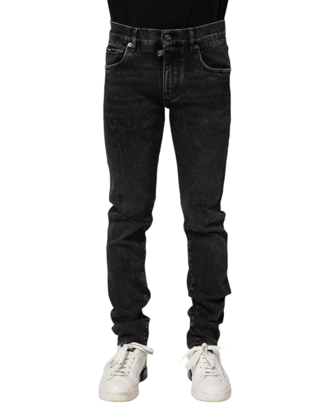 Dolce &amp; Gabbana Black Cotton Skinny Men Denim Jeans