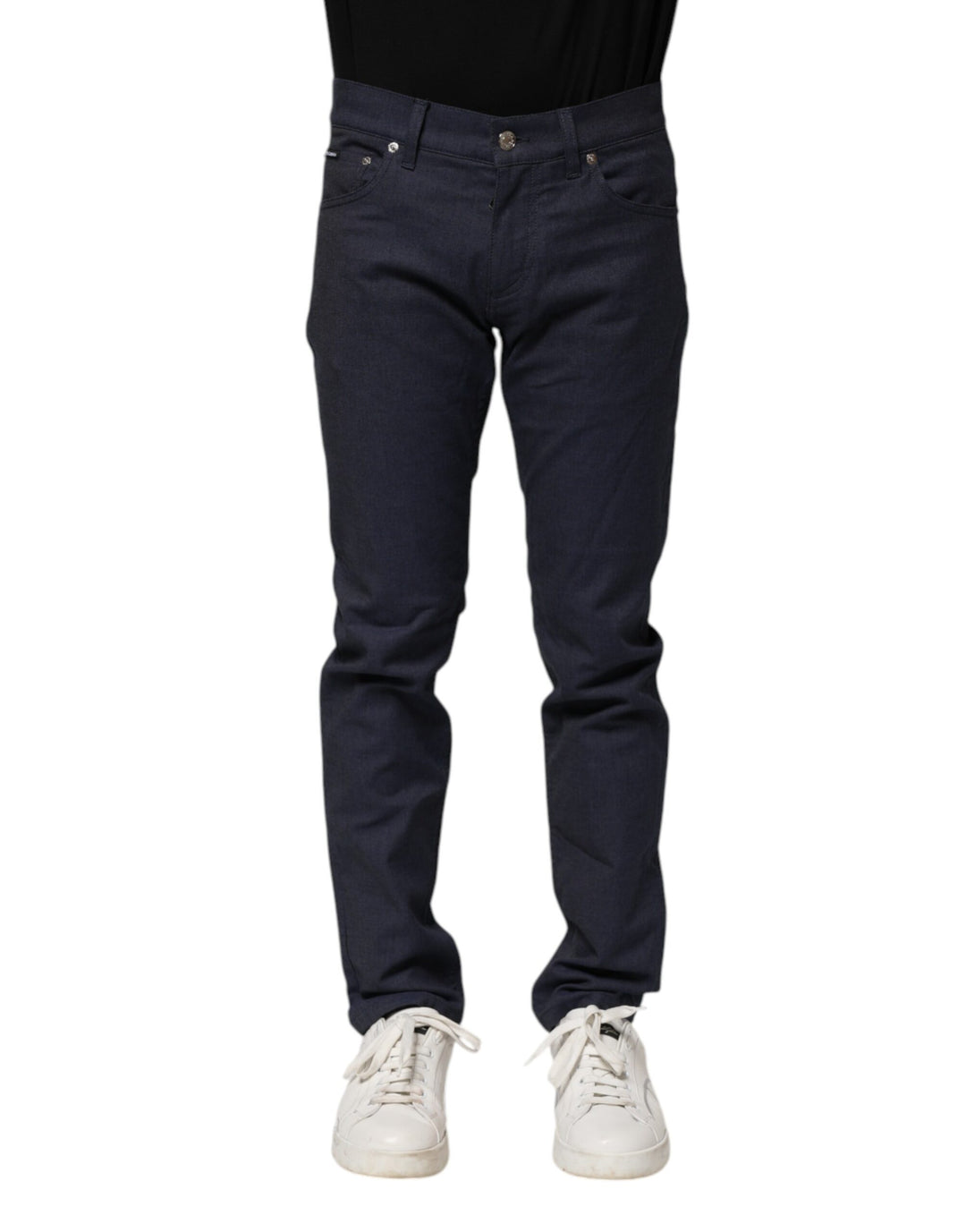 Dolce &amp; Gabbana Dark Blue Cotton Skinny Denim Jeans