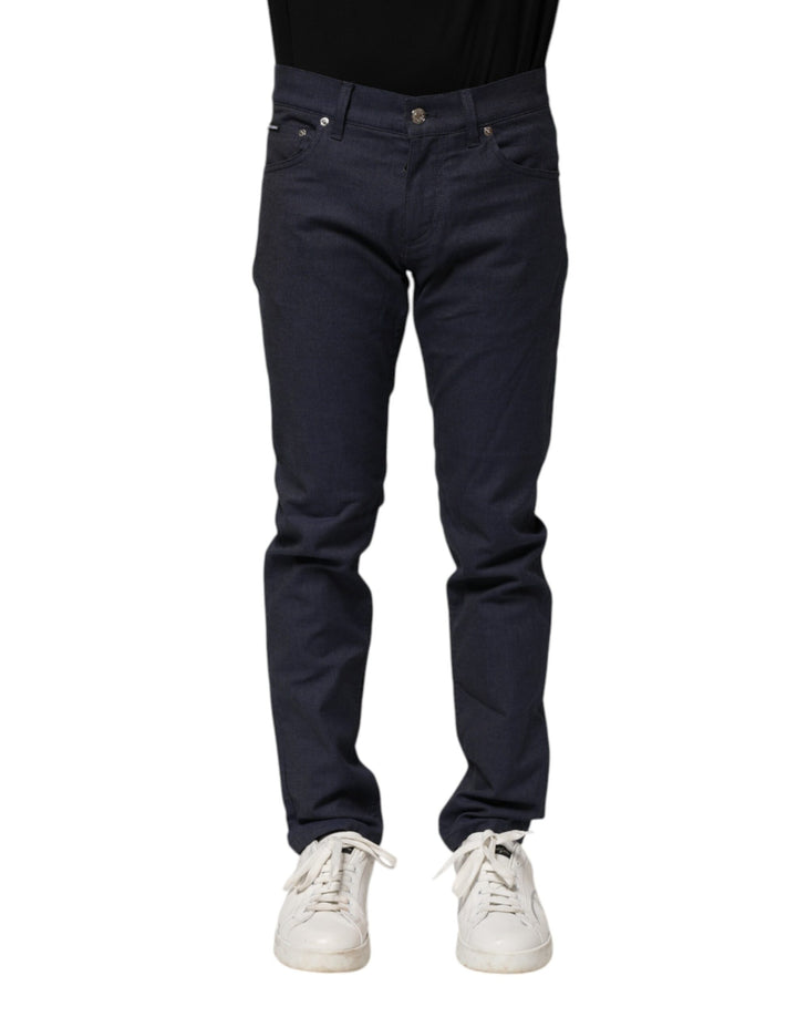 Dolce &amp; Gabbana Dark Blue Cotton Skinny Denim Jeans