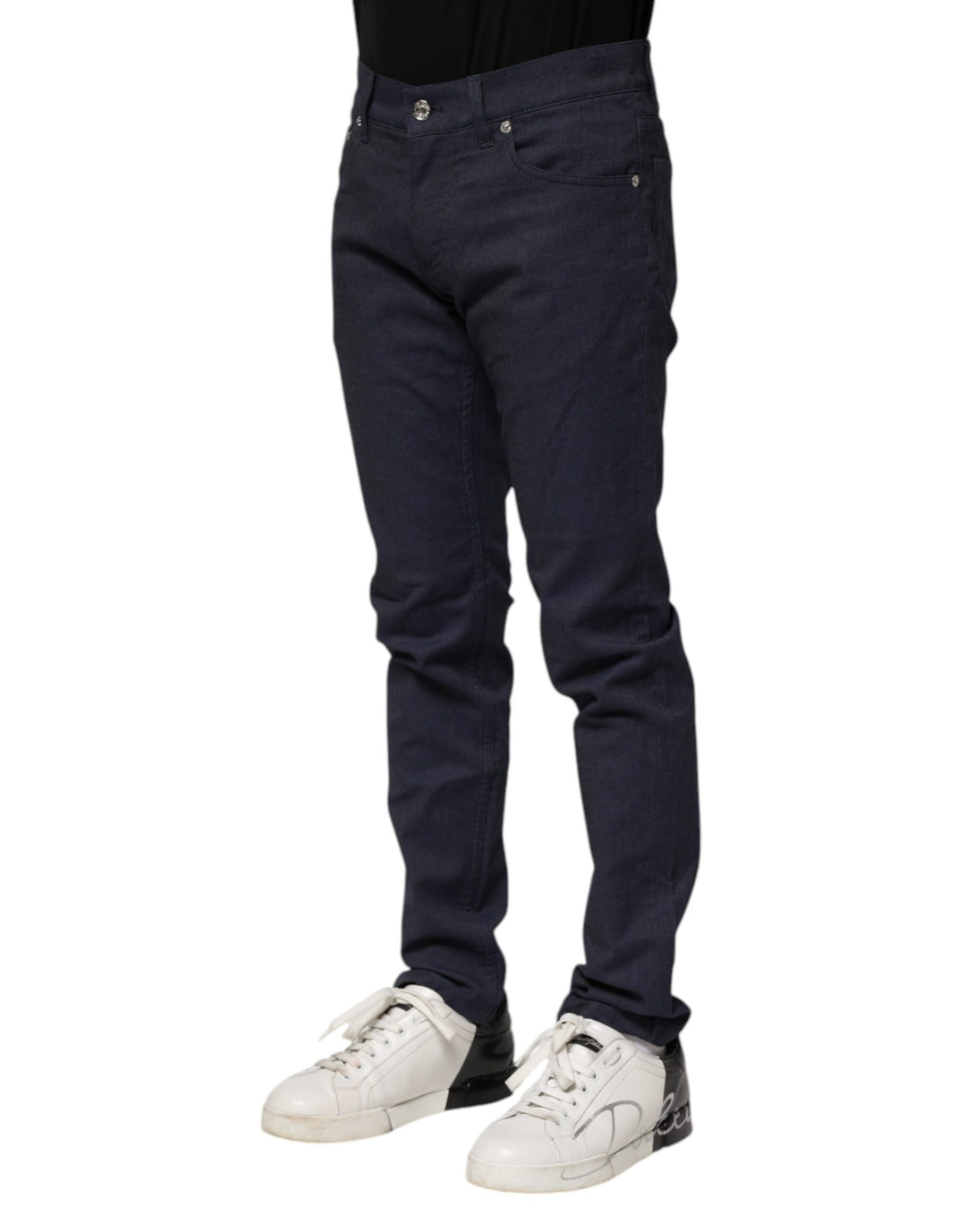 Dolce &amp; Gabbana Dark Blue Cotton Skinny Denim Jeans