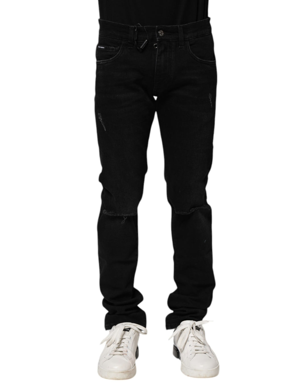 Dolce &amp; Gabbana Black Cotton Skinny Men Denim Jeans