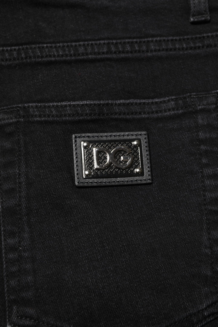 Dolce &amp; Gabbana Black Cotton Skinny Men Denim Jeans