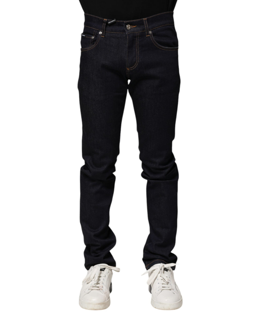 Dolce &amp; Gabbana Black Cotton Skinny Men Denim Jeans