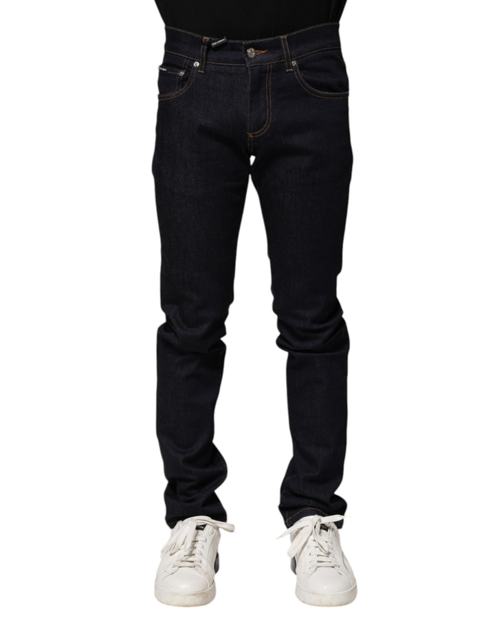 Dolce &amp; Gabbana Black Cotton Skinny Men Denim Jeans