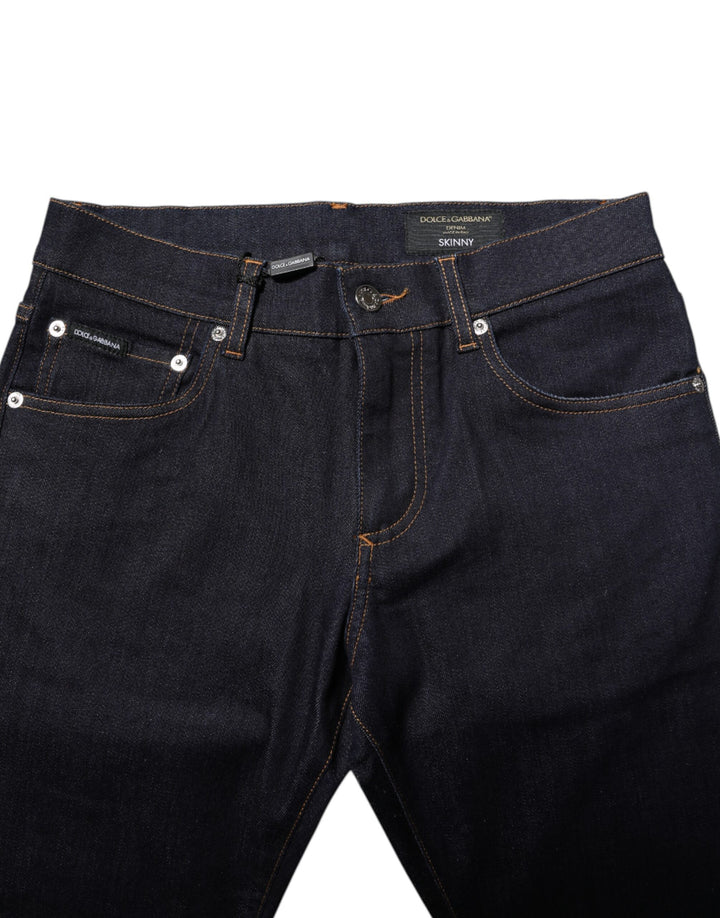 Dolce &amp; Gabbana Black Cotton Skinny Men Denim Jeans