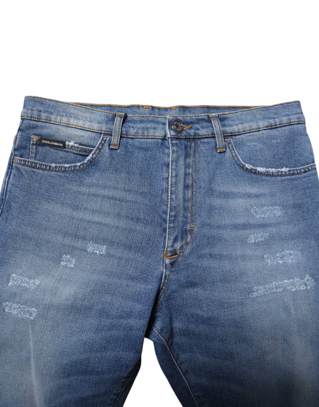 Dolce &amp; Gabbana Blue Cotton Stretch Men Denim Bermuda Shorts