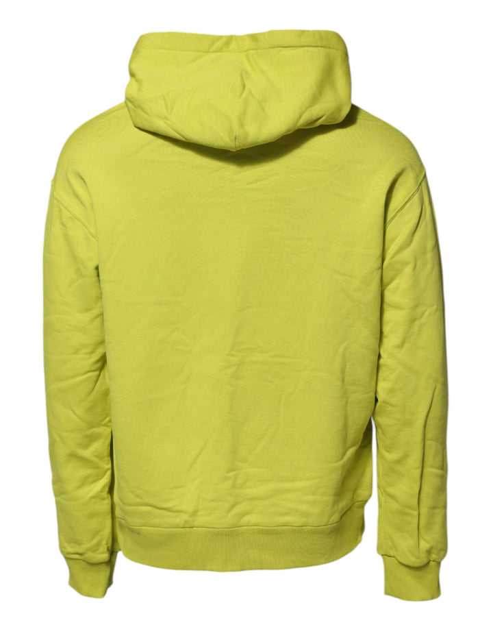 Dolce &amp; Gabbana Green Cotton Hooded Logo Sweatshirt Sweater