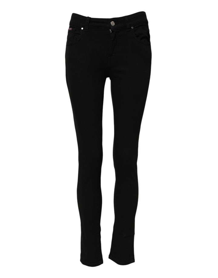 Dolce &amp; Gabbana Black Skinny Cotton Mid Waisted Denim Jeans
