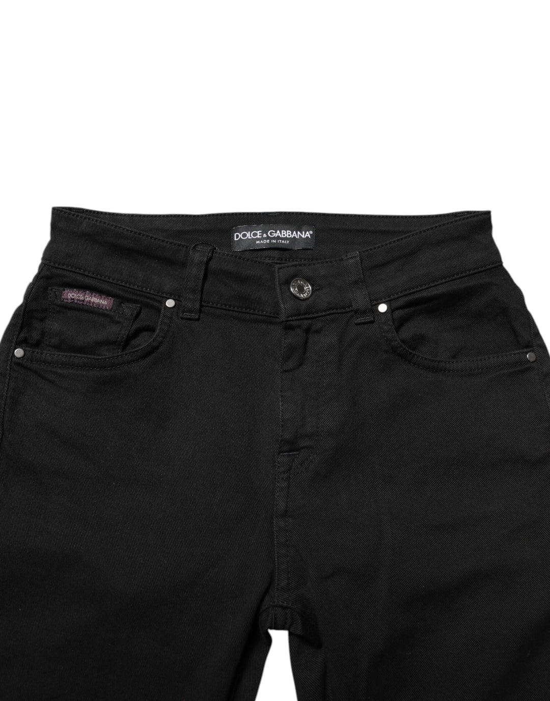 Dolce &amp; Gabbana Black Skinny Cotton Mid Waisted Denim Jeans