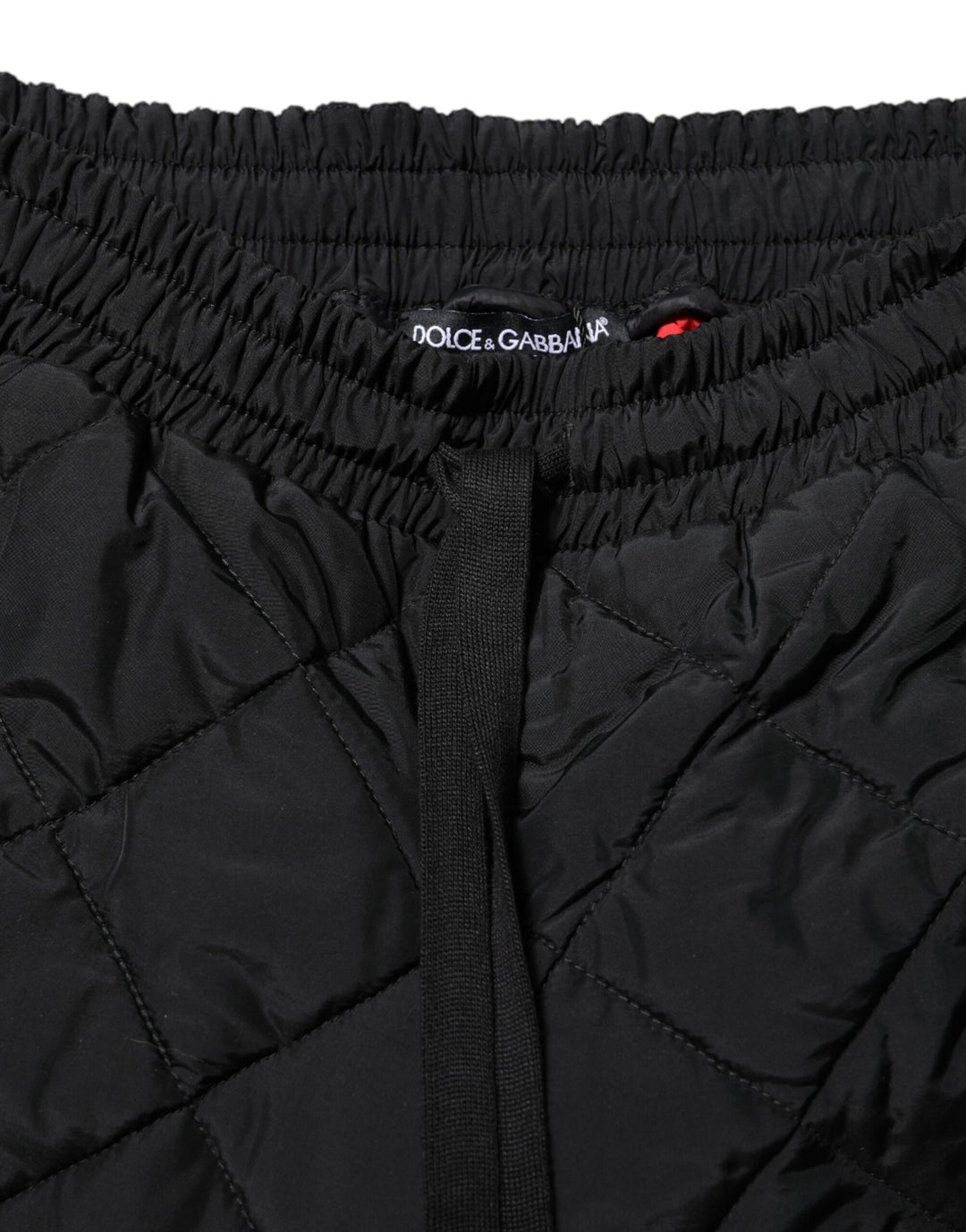 Dolce &amp; Gabbana Black Quilted Mid Waist Jogger Pants