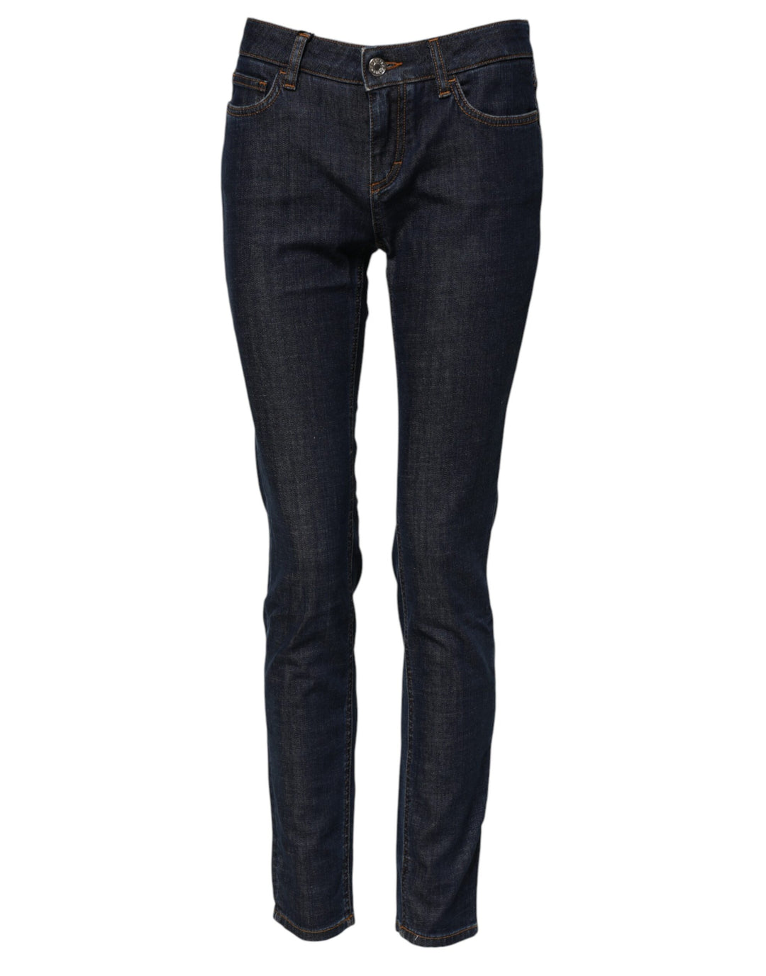 Dolce &amp; Gabbana Blue Skinny Cotton Mid Waisted Denim Jeans