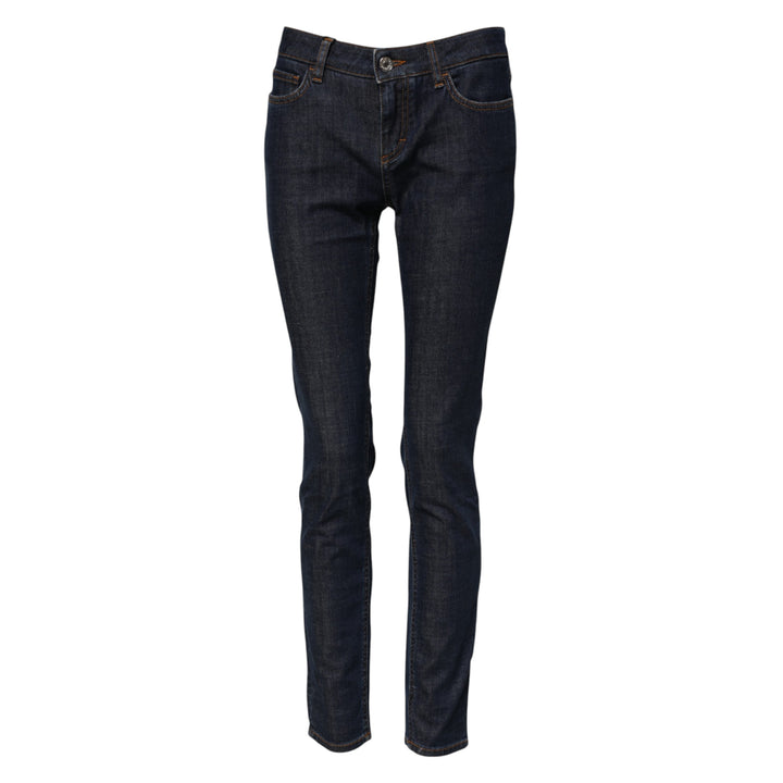 Dolce &amp; Gabbana Blue Skinny Cotton Mid Waisted Denim Jeans