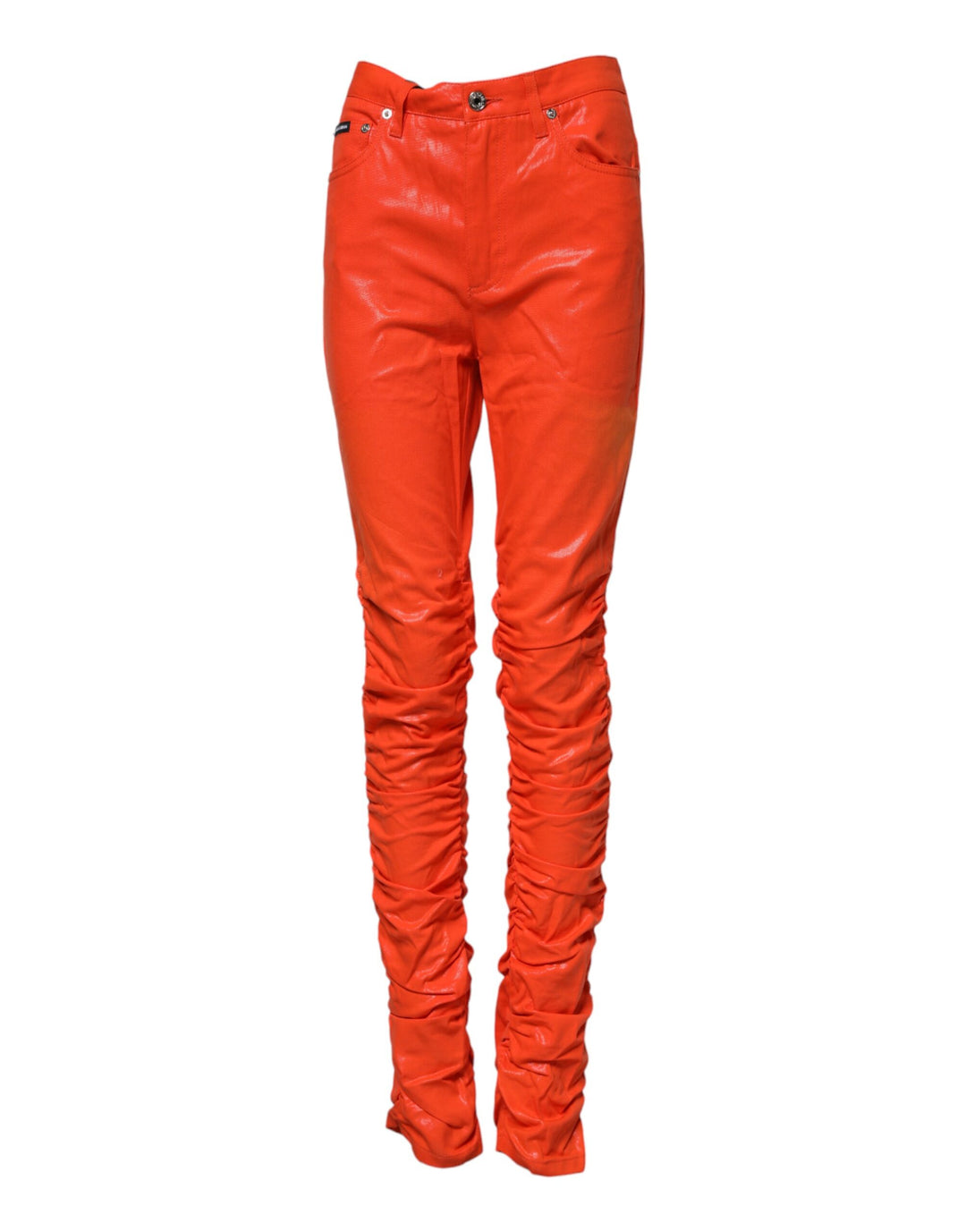 Dolce &amp; Gabbana Orange Cotton High Waisted Denim Jeans