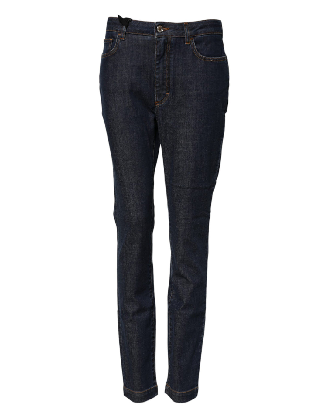 Dolce &amp; Gabbana Blue Queen Patch AUDREY Mid Waist Denim Jeans