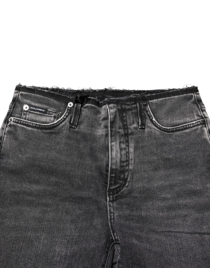 Dolce &amp; Gabbana Gray Skinny Cotton Mid Waisted Denim Jeans