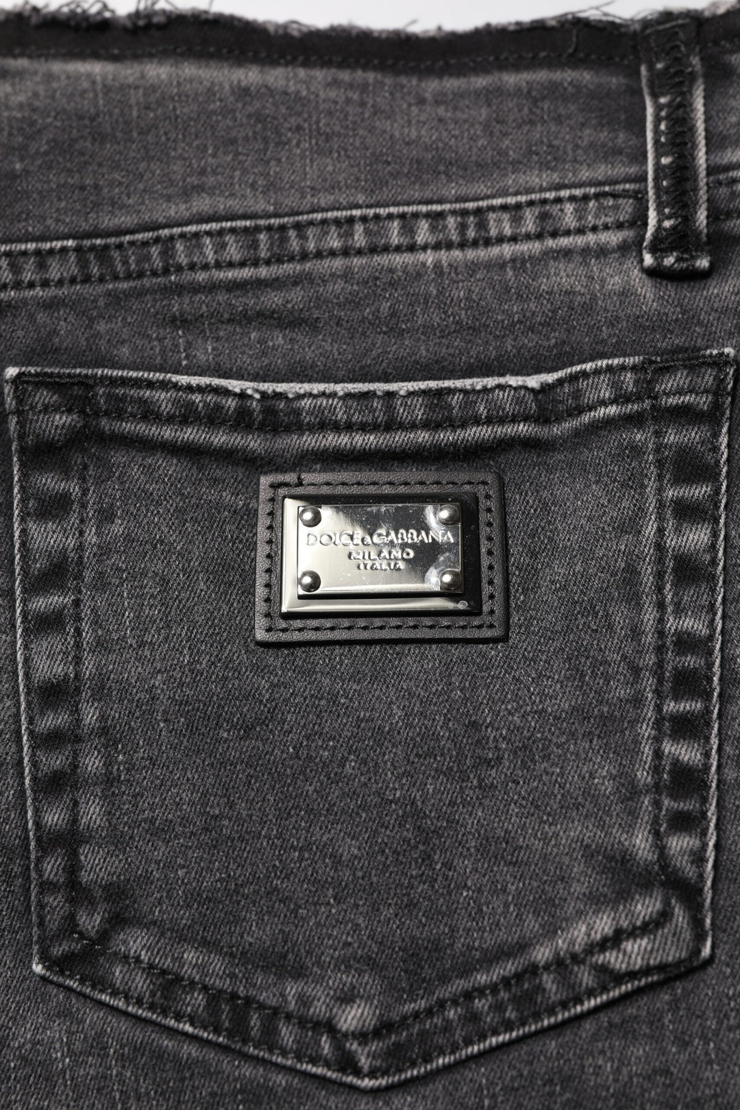 Dolce &amp; Gabbana Gray Skinny Cotton Mid Waisted Denim Jeans