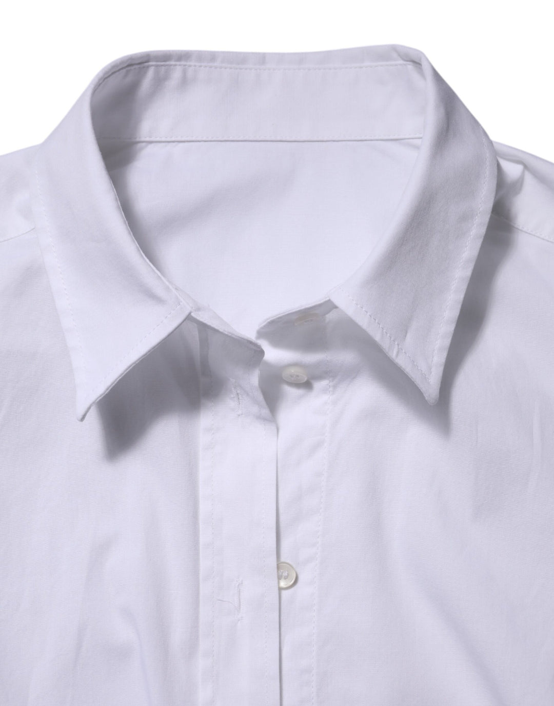 Dolce &amp; Gabbana White Cotton Long Sleeves Collared Top Shirt