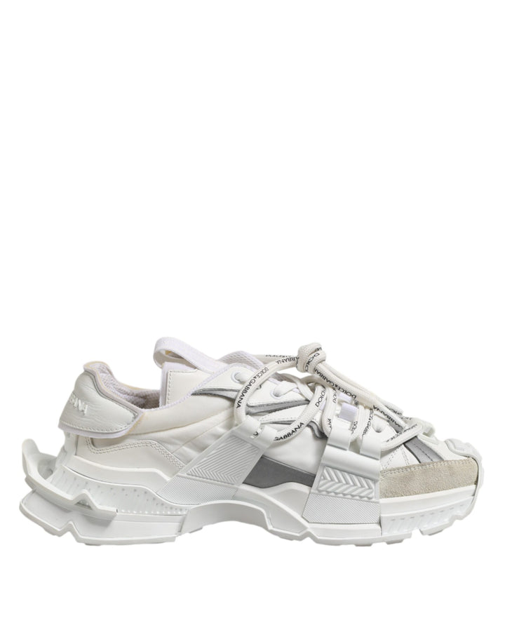 Dolce &amp; Gabbana White Gray Low Top Space Sneakers Shoes