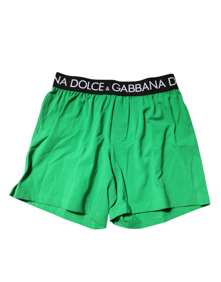 Dolce &amp; Gabbana Green Cotton Regular Boxer Shorts Underwear