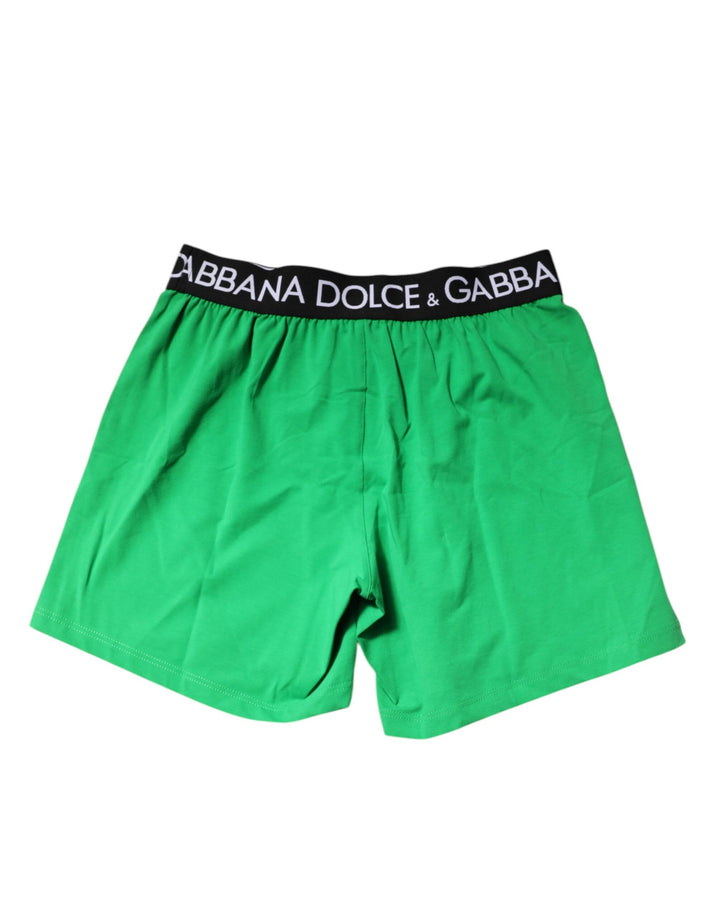 Dolce &amp; Gabbana Green Cotton Regular Boxer Shorts Underwear