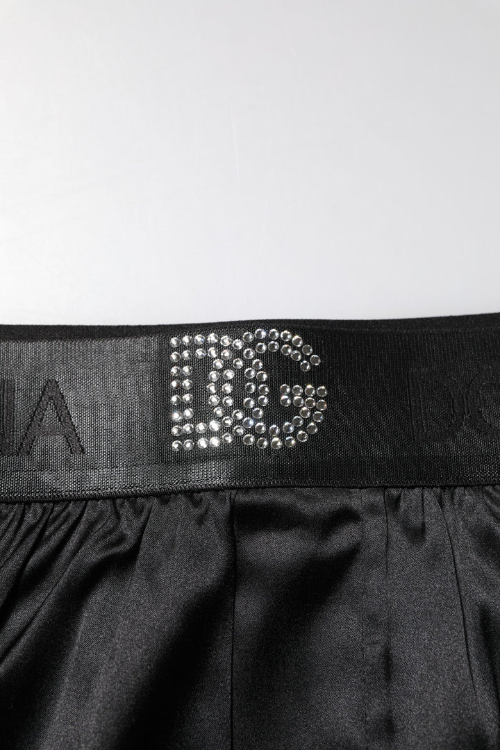 Dolce &amp; Gabbana Black Logo Waist Regular Boxer Shorts Underwear