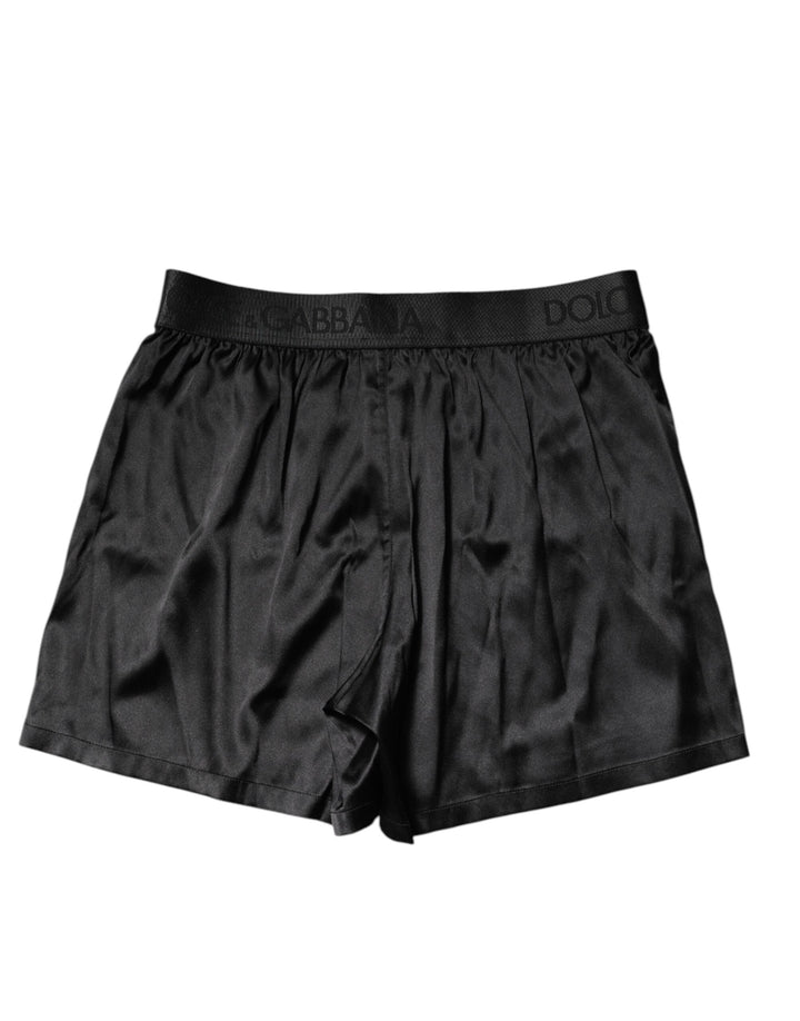 Dolce &amp; Gabbana Black Logo Waist Regular Boxer Shorts Underwear