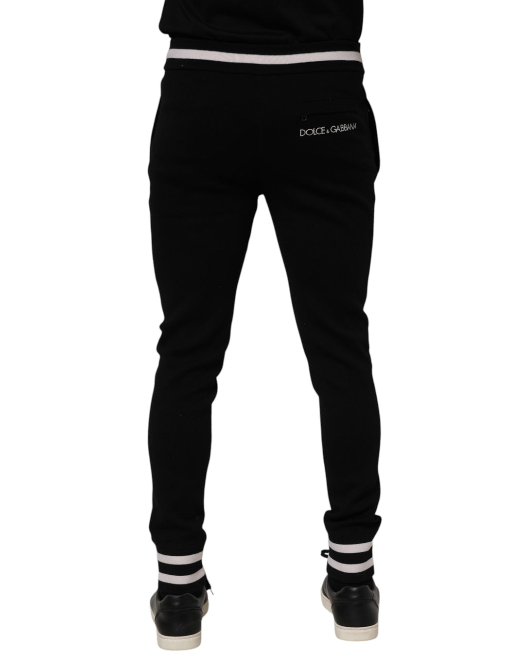 Dolce &amp; Gabbana Black Cotton Men Jogger Sweatpants Pants