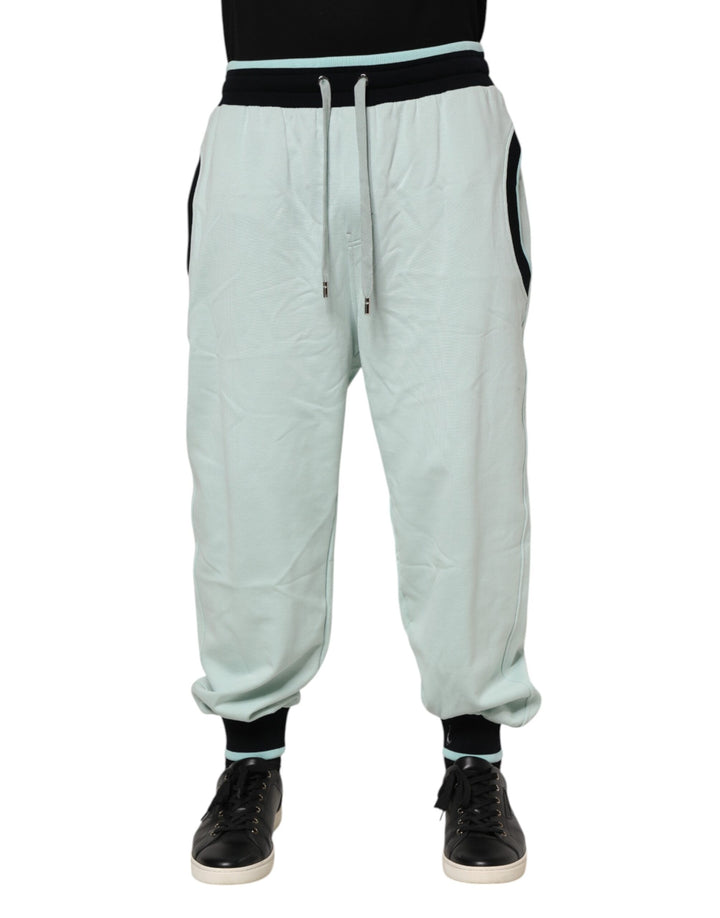 Dolce &amp; Gabbana Light Green Cotton Men Jogger Sweatpants Pants